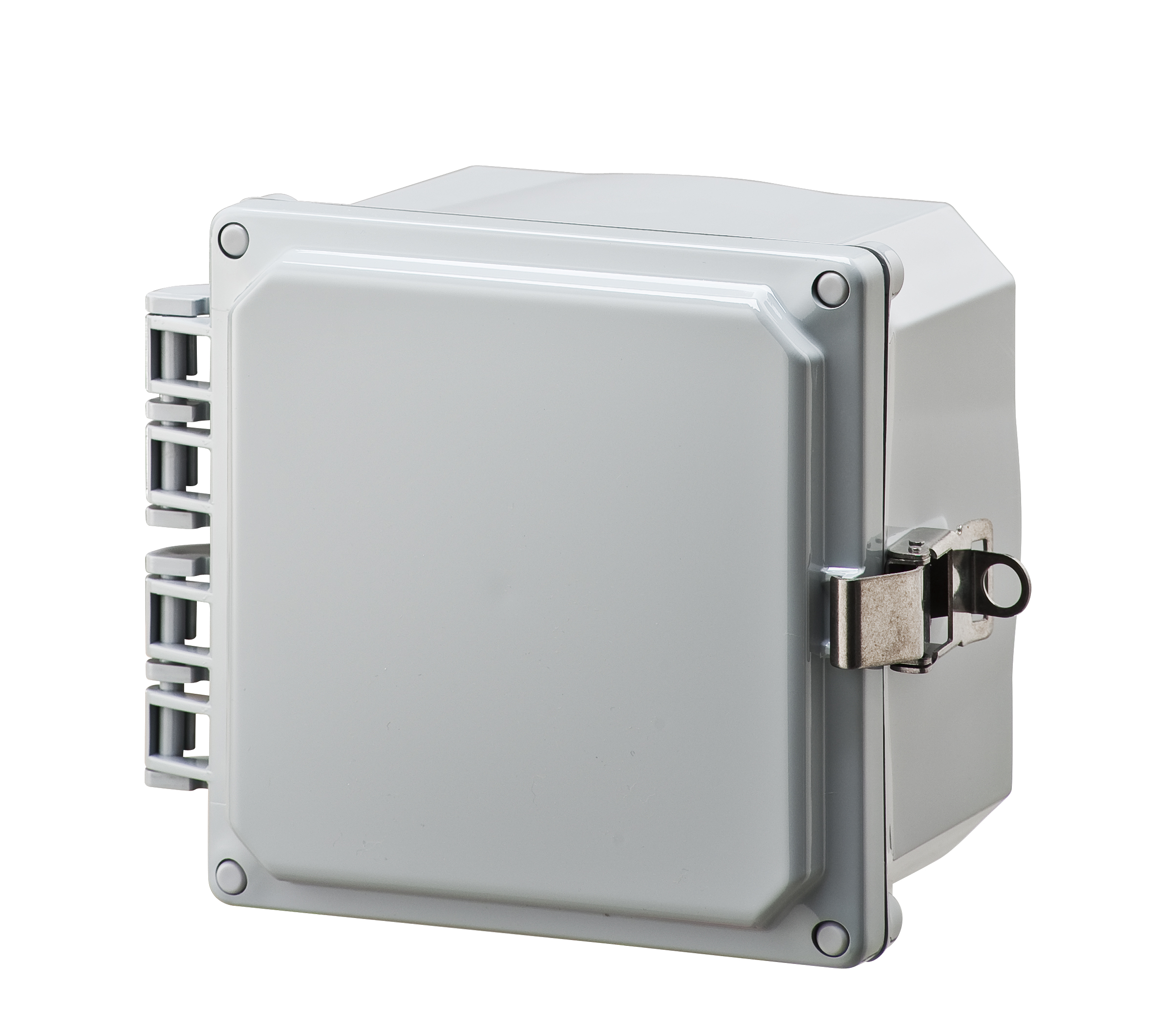 Integra Wallmount Enclosure; 6" x 6" x 4"; Polycarbonate; Solid Cover; Hinge Connection; NEMA 4X